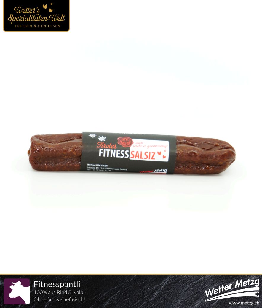 Appenzeller Fitness Pantli / Salsiz | Rohwurst OHNE Schweinefleisch aus Rind und Kalbfleisch | 100 Gramm