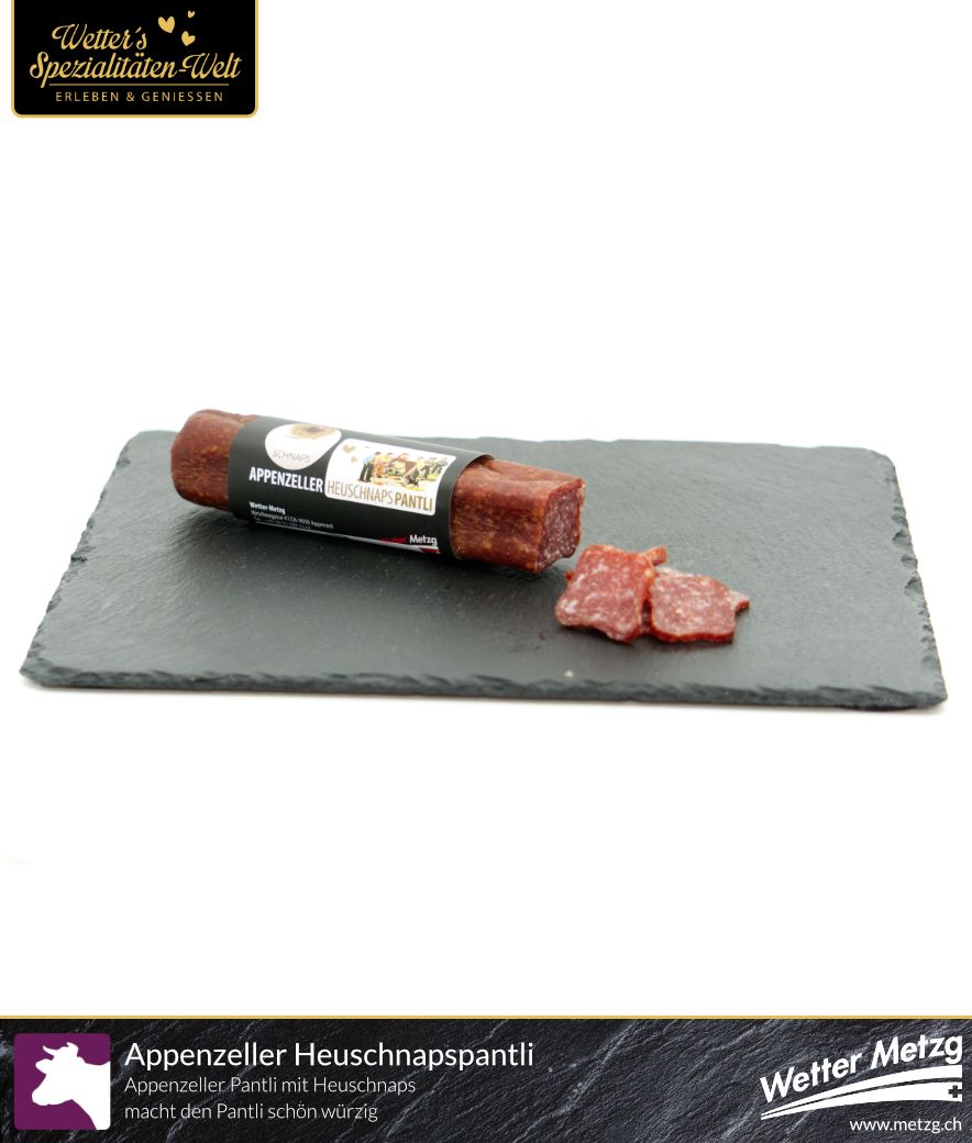 Appenzeller Heuschnaps Pantli | Rohwurst mit Appenzeller Heuschnaps | 100 Gramm