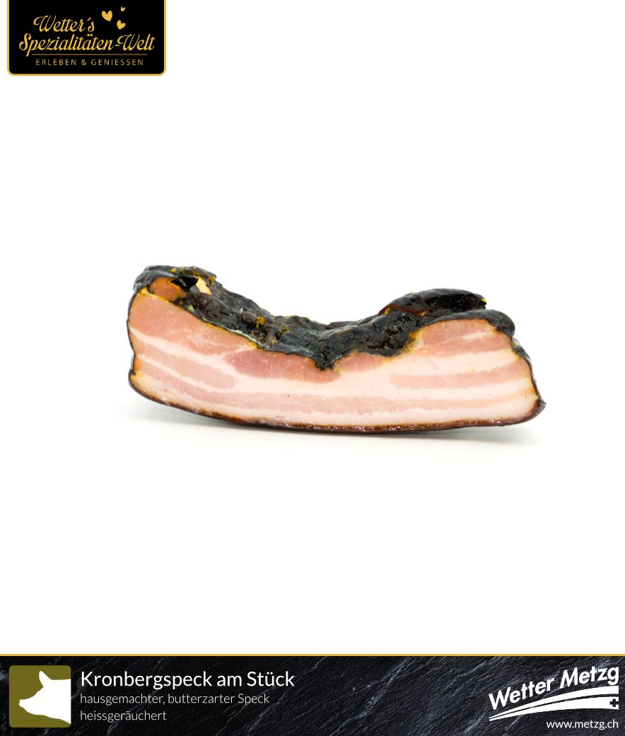 Kronbergspeck am Stück | heissgeräuchert und butterzart | 300 Gramm