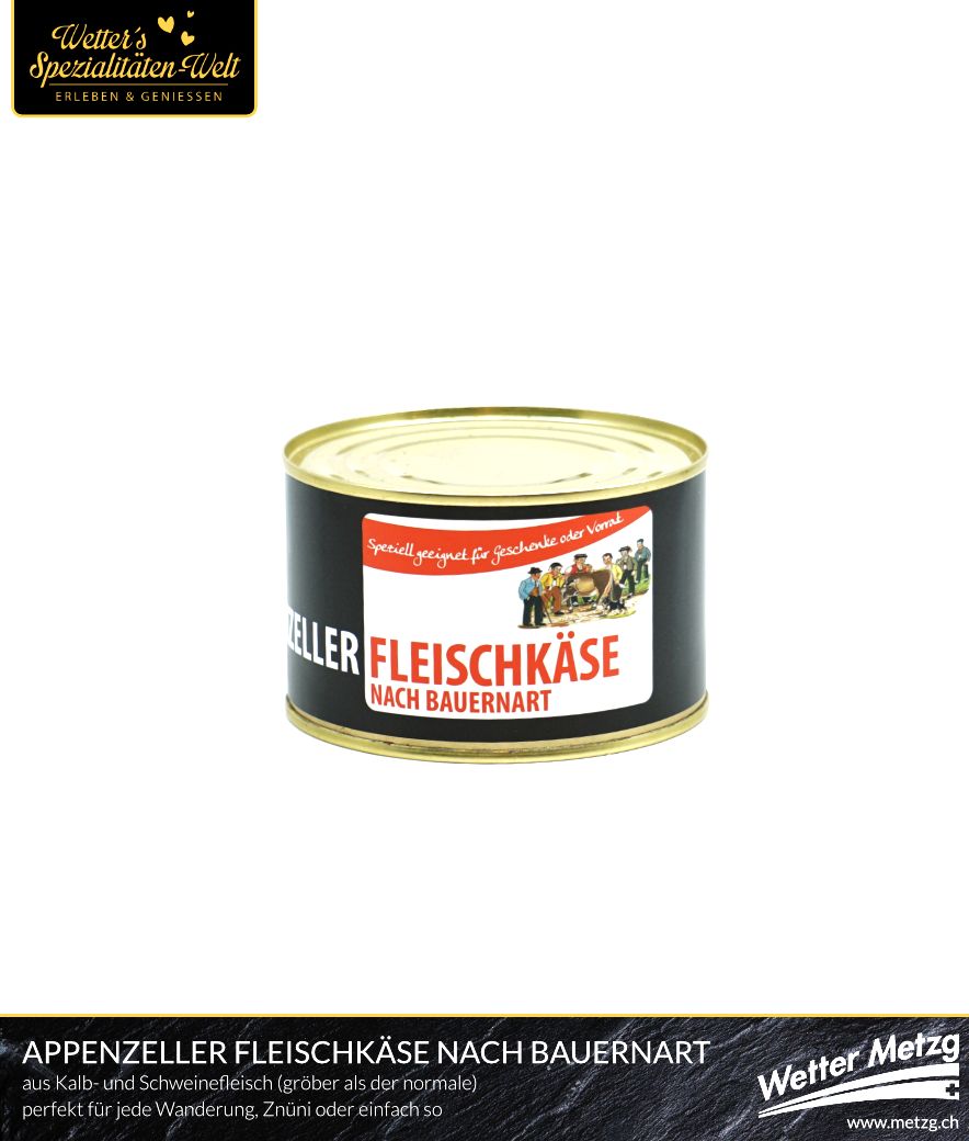 Appenzeller Bauernfleischkäse | in der praktischen Konserve | 380 Gramm
