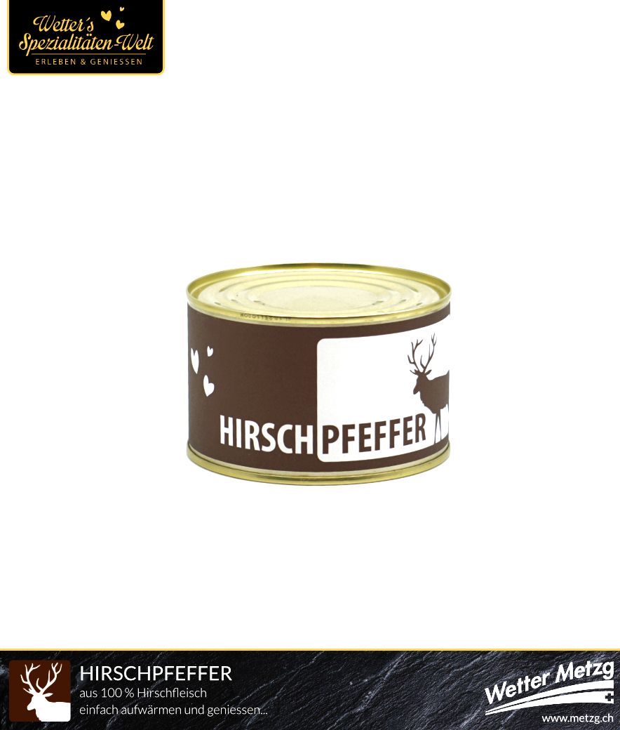 Hirschpfeffer / Hirschgulasch / Hirschragout an Rotweinsauce | Fertiggericht zum Aufwärmen