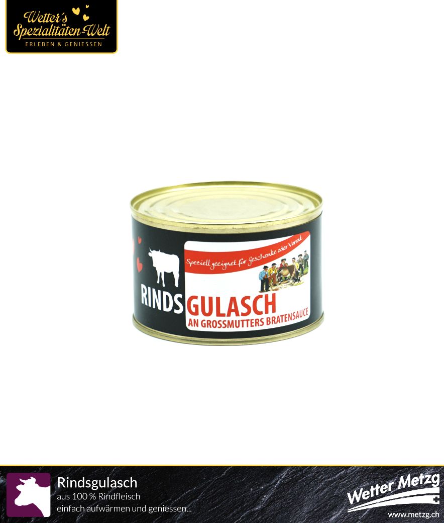 Rindsgulasch an Grossmutters Bratensauce | Fertiggericht in der praktischen Konserve