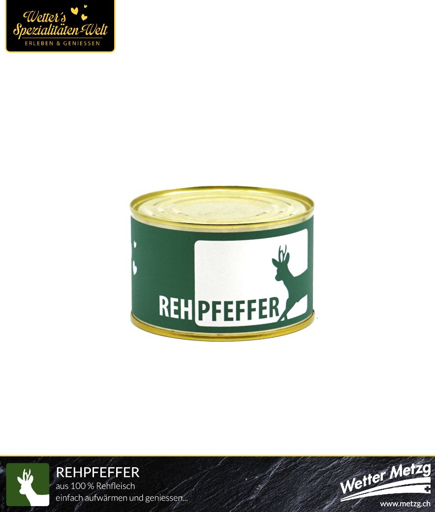 Rehpfeffer / Rehgulasch / Rehragout an Rotweinsauce | Fertiggericht zum Aufwärmen | 380 Gramm