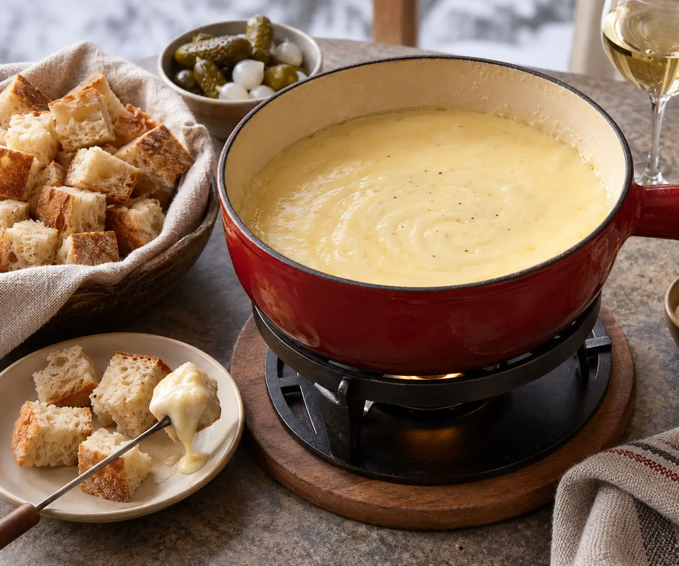 Käsefondue moitié-moitié